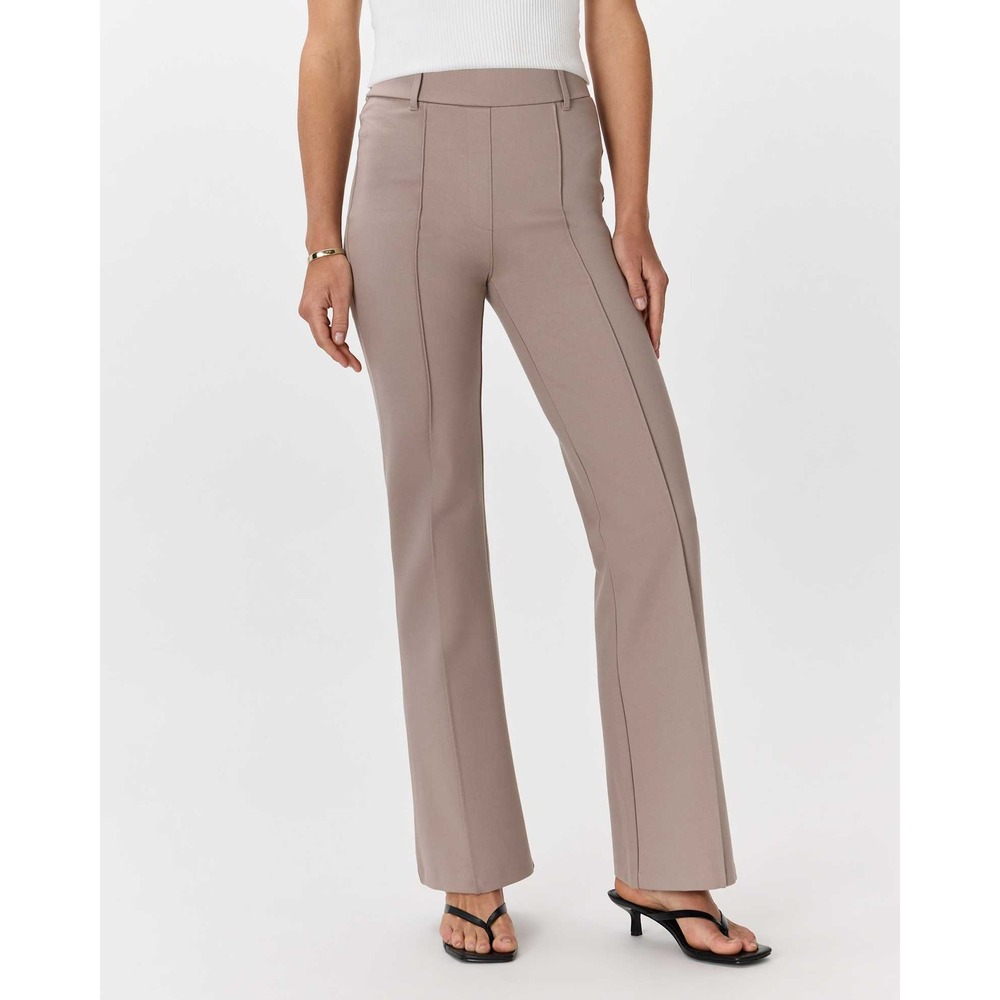 Quince Ultra-Stretch Ponte Bootcut Pants Taupe Brown High Rise Size L NWT